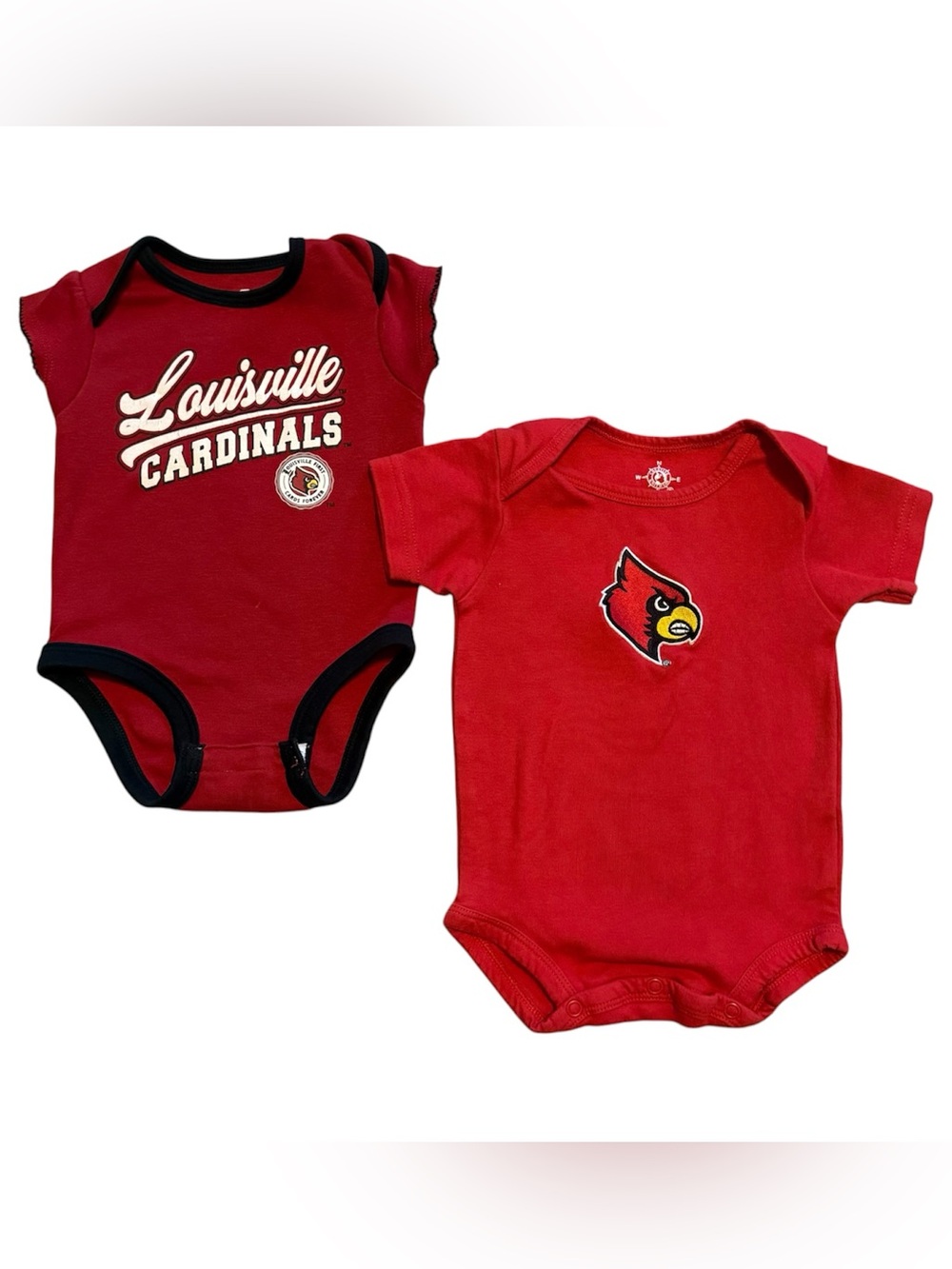 Louisville Cardinals Baby Bodysuit Set 3-6M NCAA Football Outfit Lot 2pc